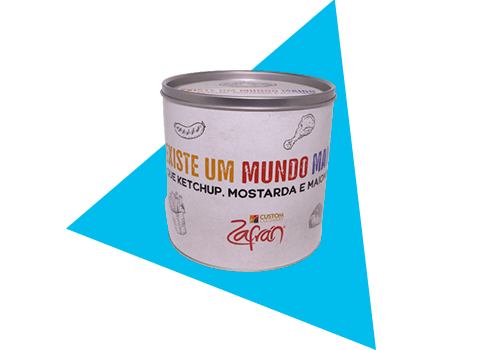 Latas com Adesivo